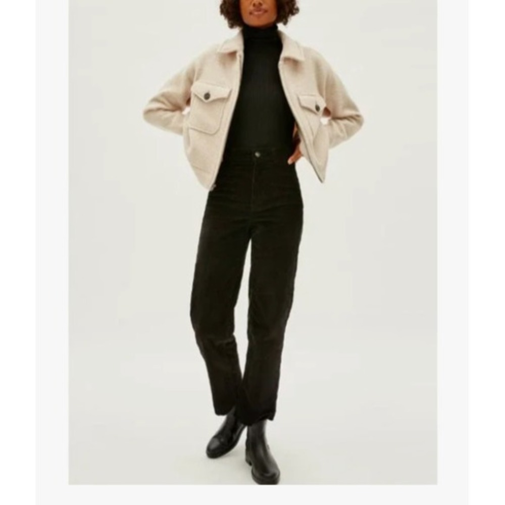 Everlane Corduroy Relaxed Straight Leg Pants Black Womens 2